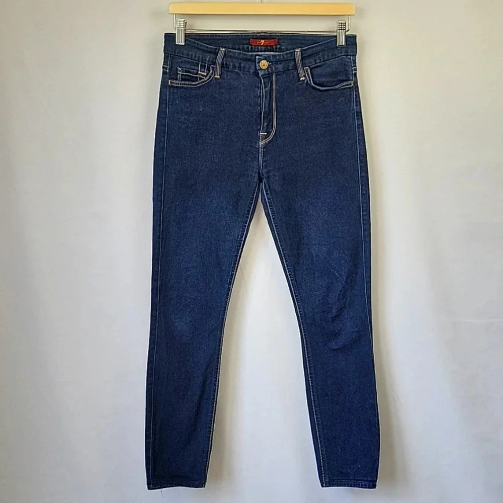 7 For All Mankind Skinny Ankle Jeans Medium Wash Size 29